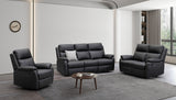 Harbour Leather Recliner 1/2/3 Seat-(Grey / Black)