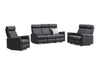 Cascade Fabric Recliner Suite - Rhino Fabric Black