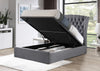 Lusso Double/Queen/King Bed with Lift Up Storage Dark Grey