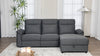 Dawson Fabric Electrical Recliner 2 Seater with Storage Chaise - Dark Grey