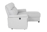 Dawson Fabric Electrical Recliner 2 Seater with Storage Chaise - Light Grey