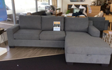 Downtown Fabric Sofa Bed with Storage Chaise - Grey