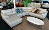 Paisley Leather Corner Lounge Suite (Left/ Right chaise)