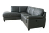 Paramount leather 2 Seat sofa with Chaise-Brown/Dark Grey