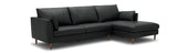 Joseph Sofa with Chaise-Joryhenley-Black Sofa with Right Chaise-Jory Henley Furniture