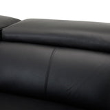 Portland Full leather with Chaise - Black/ Grey