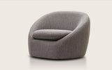 Oliver Fabric Swivel Armchair - White/ Grey