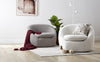 Oliver Fabric Swivel Armchair - White/ Grey